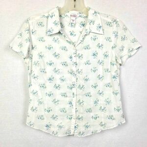 Hollister Floral Button Shirt White S Cotton